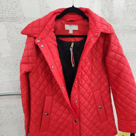 NWT Anne Klein Women’s Red Quilted Snap-Front Jacket – Size S - Picture 10 of 16